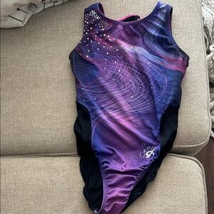 GK Purple and Black Gymnastics Leotard